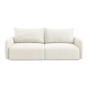 Krémovobiela zamatová rozkladacia/s úložným priestorom pohovka 238 cm Kalena – Makamii vyobraziť