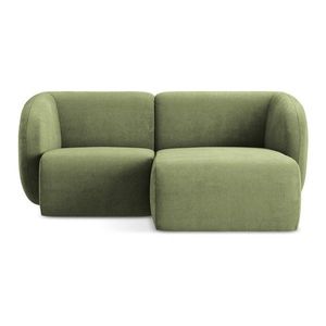 Zelená ženilková rohová pohovka (pravý roh/s leňoškou) Lani – Makamii vyobraziť