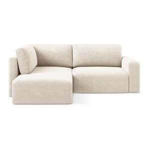 Krémovobiela ženilková rozkladacia/s úložným priestorom rohová pohovka (ľavý roh/do L) Kona – Makamii vyobraziť