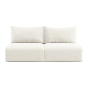 Krémovobiela zamatová rozkladacia/s úložným priestorom pohovka 216 cm Kalena – Makamii vyobraziť