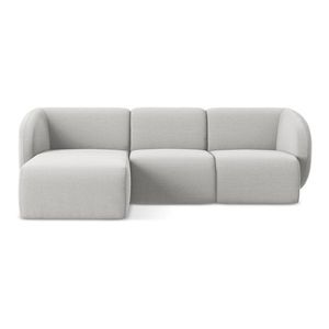 Svetlosivá zamatová rohová pohovka (ľavý roh/s leňoškou) Lani – Makamii vyobraziť