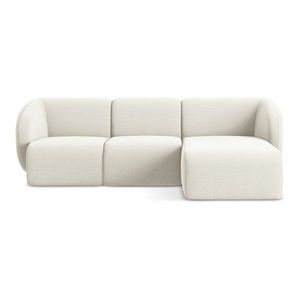 Béžová zamatová rohová pohovka (pravý roh/s leňoškou) Lani – Makamii vyobraziť