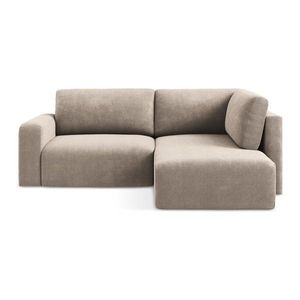 Béžová ženilková rozkladacia/s úložným priestorom rohová pohovka (pravý roh/do L) Kona – Makamii vyobraziť