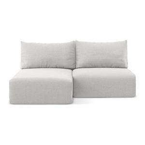 Svetlosivá zamatová rozkladacia/s úložným priestorom rohová pohovka (ľavý roh/s leňoškou) Kalena – Makamii vyobraziť