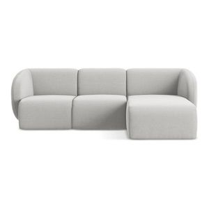 Svetlosivá zamatová rohová pohovka (pravý roh/s leňoškou) Lani – Makamii vyobraziť