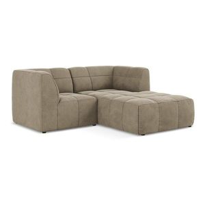 Hnedá zamatová rohová pohovka (pravý roh/s leňoškou) Aloha – Makamii vyobraziť