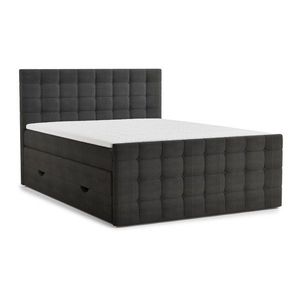 Antracitová boxspring posteľ s úložným priestorom 160x200 cm Tasca – Maison de Rêve vyobraziť
