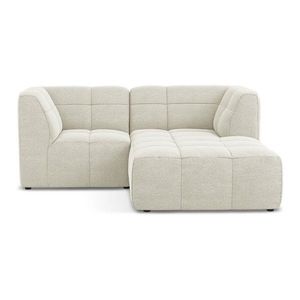 Béžová rohová pohovka z textílie buklé (pravý roh/s leňoškou) Aloha – Makamii vyobraziť