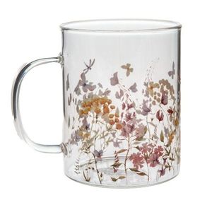 Sklenený hrnček 410 ml Flowers – Dakls vyobraziť