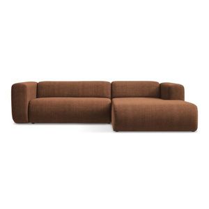 Rohová pohovka v terakotovej farbe (pravý roh/s leňoškou) Ekahi – Makamii vyobraziť