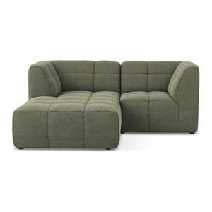 Zelená rohová pohovka z textílie buklé (ľavý roh/s leňoškou) Aloha – Makamii vyobraziť