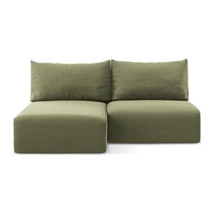 Zelená zamatová rozkladacia/s úložným priestorom rohová pohovka (ľavý roh/s leňoškou) Kalena – Makamii vyobraziť