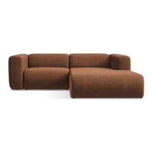 Rohová pohovka v terakotovej farbe (pravý roh/s leňoškou) Ekahi – Makamii vyobraziť