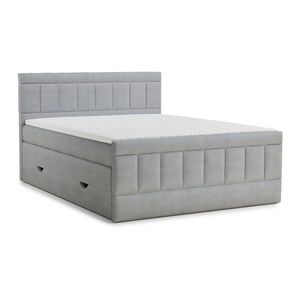 Sivá boxspring posteľ s úložným priestorom 200x200 cm Caya – Maison de Rêve vyobraziť