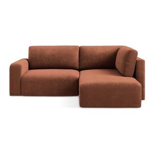 Ženilková rozkladacia/s úložným priestorom rohová pohovka v terakotovej farbe (pravý roh/do L) Kona – Makamii vyobraziť