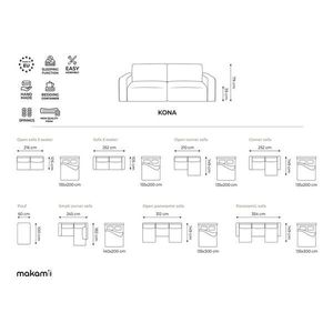Béžová ženilková rozkladacia/s úložným priestorom rohová pohovka (ľavý roh/s leňoškou) Kona – Makamii vyobraziť