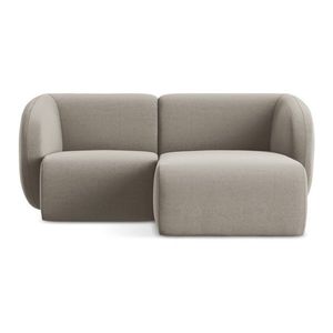 Svetlohnedá zamatová rohová pohovka (pravý roh/s leňoškou) Lani – Makamii vyobraziť