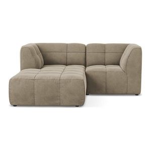 Hnedá zamatová rohová pohovka (ľavý roh/s leňoškou) Aloha – Makamii vyobraziť