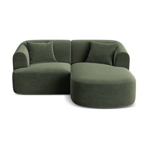 Zelená zamatová rohová pohovka (pravý roh/s leňoškou) Campi – Cosmopolitan Design vyobraziť