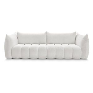 Biela pohovka z textílie buklé 286 cm Azra – Bobochic Paris vyobraziť