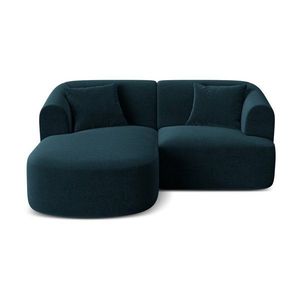 Zamatová rohová pohovka v petrolejovej farbe (ľavý roh/s leňoškou) Campi – Cosmopolitan Design vyobraziť