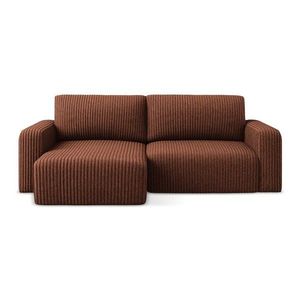 Menčestrová rozkladacia/s úložným priestorom rohová pohovka v terakotovej farbe (ľavý roh/s leňoškou) Kona – Makamii vyobraziť