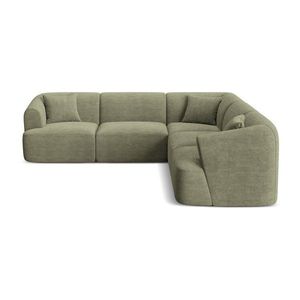 Zelená menčestrová rohová pohovka Campi – Cosmopolitan Design vyobraziť