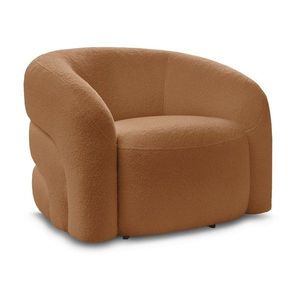 Oranžové otočné kreslo z textílie buklé Elina – Bobochic Paris vyobraziť