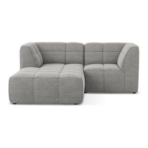 Sivá rohová pohovka z textílie buklé (ľavý roh/s leňoškou) Aloha – Makamii vyobraziť