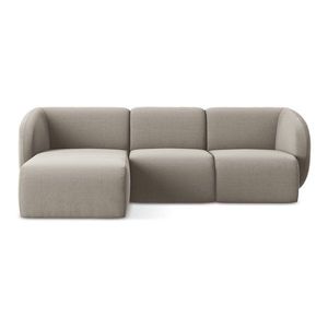 Svetlohnedá zamatová rohová pohovka (ľavý roh/s leňoškou) Lani – Makamii vyobraziť