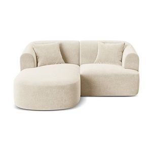 Béžová zamatová rohová pohovka (ľavý roh/s leňoškou) Campi – Cosmopolitan Design vyobraziť