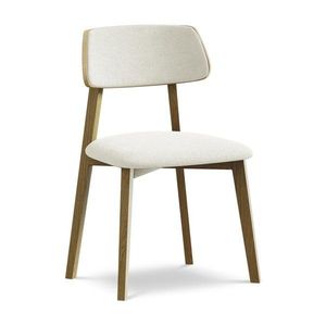 Krémovobiela jedálenská stolička z masívneho dreva Niu – Makamii vyobraziť