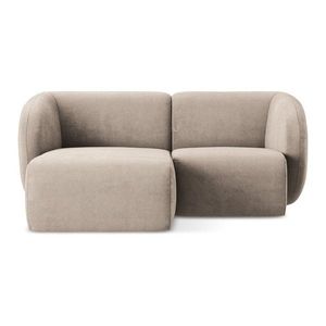 Svetlohnedá ženilková rohová pohovka (ľavý roh/s leňoškou) Lani – Makamii vyobraziť