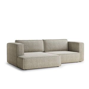 Béžová ženilková rozkladacia/s úložným priestorom rohová pohovka (ľavý roh/s leňoškou) Velto – Maison de Rêve vyobraziť