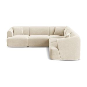 Béžová zamatová rohová pohovka Campi – Cosmopolitan Design vyobraziť