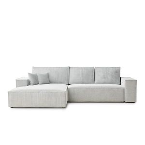 Svetlosivá ženilková rozkladacia/s úložným priestorom rohová pohovka (ľavý roh/s leňoškou) Maze – Maison de Rêve vyobraziť