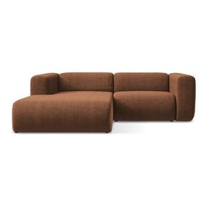 Rohová pohovka v terakotovej farbe (ľavý roh/s leňoškou) Ekahi – Makamii vyobraziť