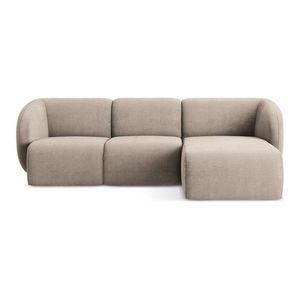 Svetlohnedá ženilková rohová pohovka (pravý roh/s leňoškou) Lani – Makamii vyobraziť