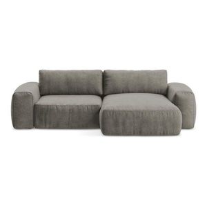 Sivá ženilková rozkladacia rohová pohovka (pravý roh/s leňoškou) Kuki – Makamii vyobraziť