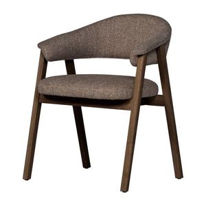 Hnedá čalúnená jedálenská stolička s podrúčkami Tunar – WOOOD vyobraziť
