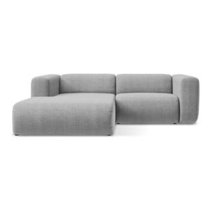 Svetlosivá rohová pohovka (ľavý roh/s leňoškou) Ekahi – Makamii vyobraziť