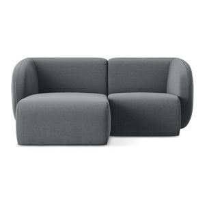 Sivá zamatová rohová pohovka (ľavý roh/s leňoškou) Lani – Makamii vyobraziť