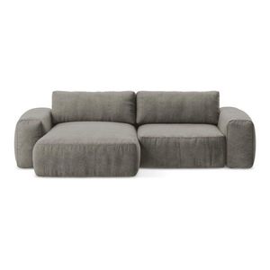 Sivá ženilková rozkladacia rohová pohovka (ľavý roh/s leňoškou) Kuki – Makamii vyobraziť