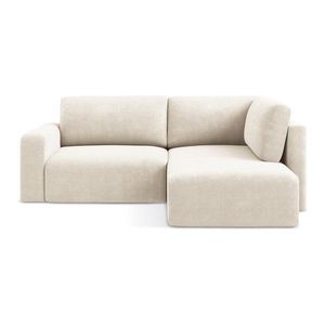 Krémovobiela ženilková rozkladacia/s úložným priestorom rohová pohovka (pravý roh/do L) Kona – Makamii vyobraziť