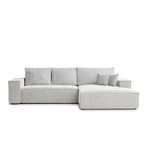 Svetlosivá ženilková rozkladacia/s úložným priestorom rohová pohovka (pravý roh/s leňoškou) Maze – Maison de Rêve vyobraziť