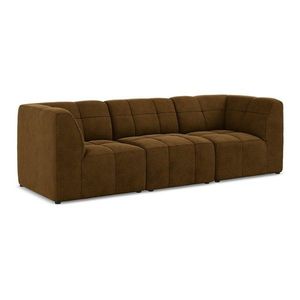 Zamatová pohovka v horčicovej farbe 255 cm Aloha – Makamii vyobraziť