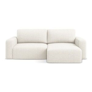 Krémovobiela menčestrová rozkladacia/s úložným priestorom rohová pohovka (pravý roh/s leňoškou) Kona – Makamii vyobraziť