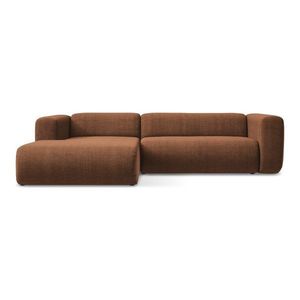 Rohová pohovka v terakotovej farbe (ľavý roh/s leňoškou) Ekahi – Makamii vyobraziť