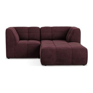 Vínovočervená zamatová rohová pohovka (pravý roh/s leňoškou) Aloha – Makamii vyobraziť