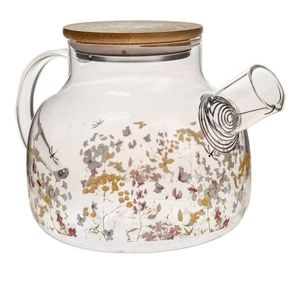 Sklenená kanvica na čaj 1 l Flowers – Dakls vyobraziť